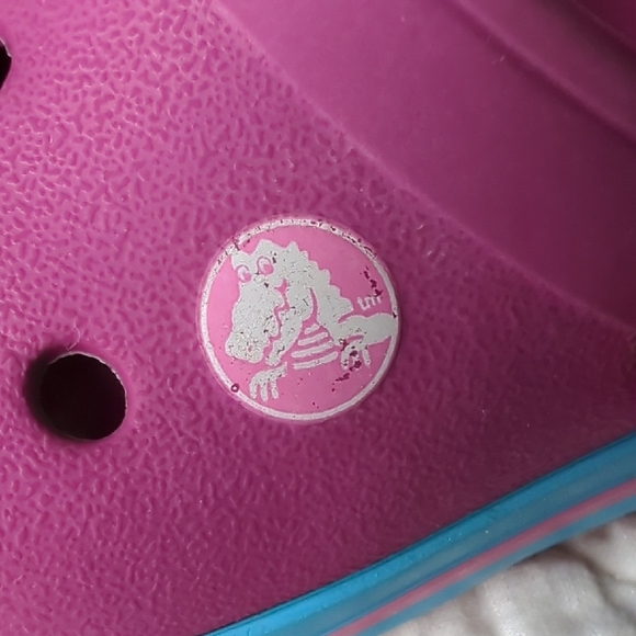 CROCS Kids Magenta and Blue Clogs - Picture 2 of 7